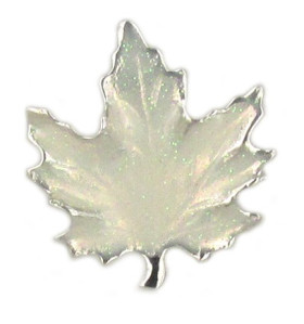 White Opal Maple Leaf Brooch