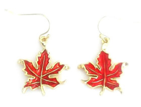 Red Maple Leaf Earrings
