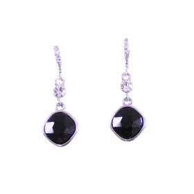 Square crystal drop earring