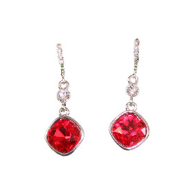 Square crystal drop earring