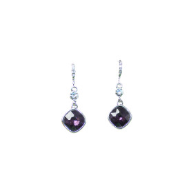 Square crystal drop earring