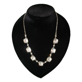 Clean and delicate sq. crystal Necklace