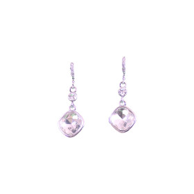 Square crystal drop earring
