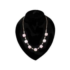 Clean and delicate sq. crystal Necklace