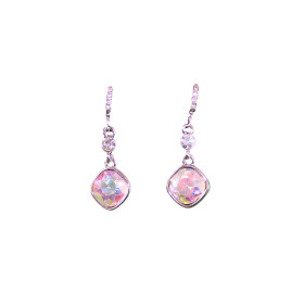 Square crystal drop earring
