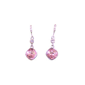 Square crystal drop earring