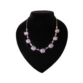 Clean and delicate sq. crystal Necklace