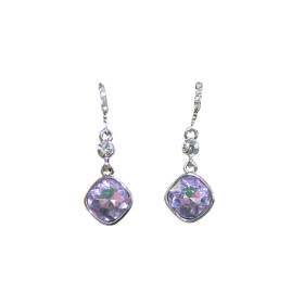 Square crystal drop earring