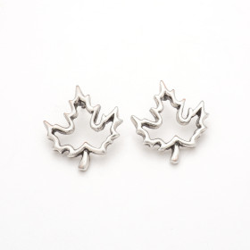 Antique Silver Maple Leaf Frame Earrings