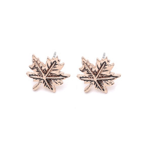 Rose Gold Maple Leaf Earrings