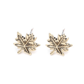 Gold Maple Leaf Earrings