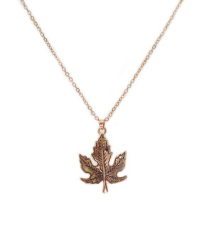Rose Gold Maple Leaf Short Necklace