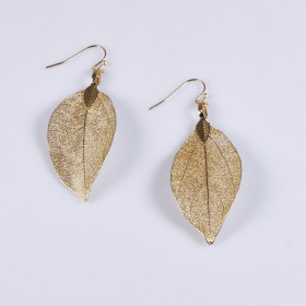 Natural Leaf Earring in Gold Plating