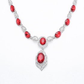 Victorian Filigree Red Necklace