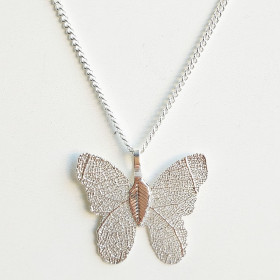 Butterfly Necklace with Chain in Silver