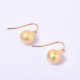 Frosted Ball Earring in Gold