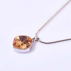 Square Crystal Birthstone Necklace