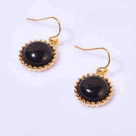 Semi-precious Round Stone Earring