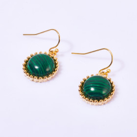Semi-precious Round Stone Earring