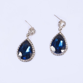 Crystal Teardrop Pieced Earring