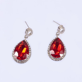 Crystal Teardrop Pieced Earring