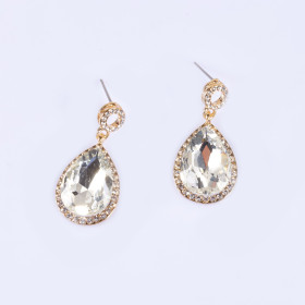 Crystal Teardrop Pieced Earring
