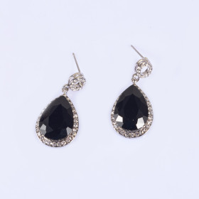 Crystal Teardrop Pieced Earring
