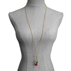 Coral Stones Necklace in Gold