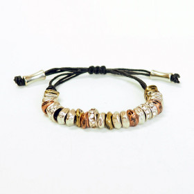 Multi Beads Bracelet with Black Rope