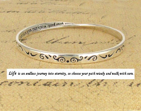 Engraved Bangle: life is an endless journey into eternity, so choose your path w