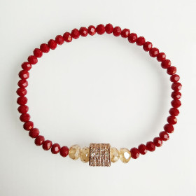 CZ & Crystal Beads Elastic Bracelet