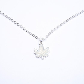 White Opal Maple Leaf Short Necklace
