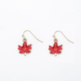 Red Maple Leaf Earrings