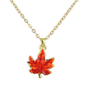 Red Maple Leaf Short Necklace