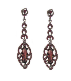 Burgundy Crystal Earrings