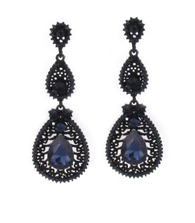 Long Teardrop Montana Crystal Earrings