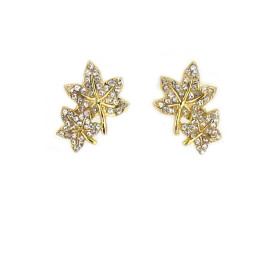 Gold Double Maple Leaves Earrings