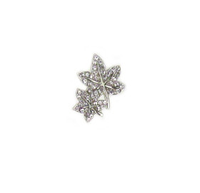 Silver Tone Double Maple Leaves Pin