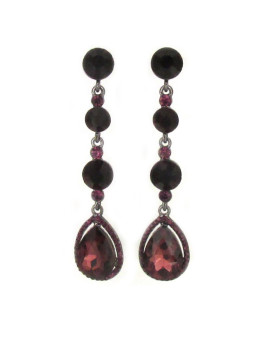 Long Teardrop Burgundy Earrings