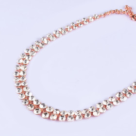 Gala Crystal Necklace in Rose Gold