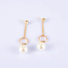 Fancy Pearl Earring with Stainless Steel