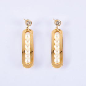 Fancy Pearl Earring with Stainless Steel